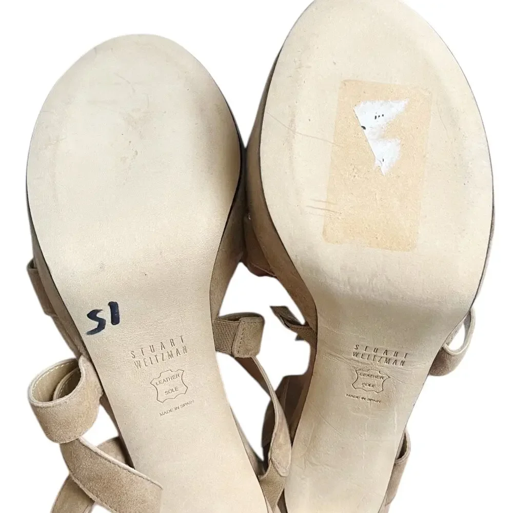 Stuart Weitzman NWOT‎ The Soundtrack Sandal Heel Stiletto Size 10 Suede